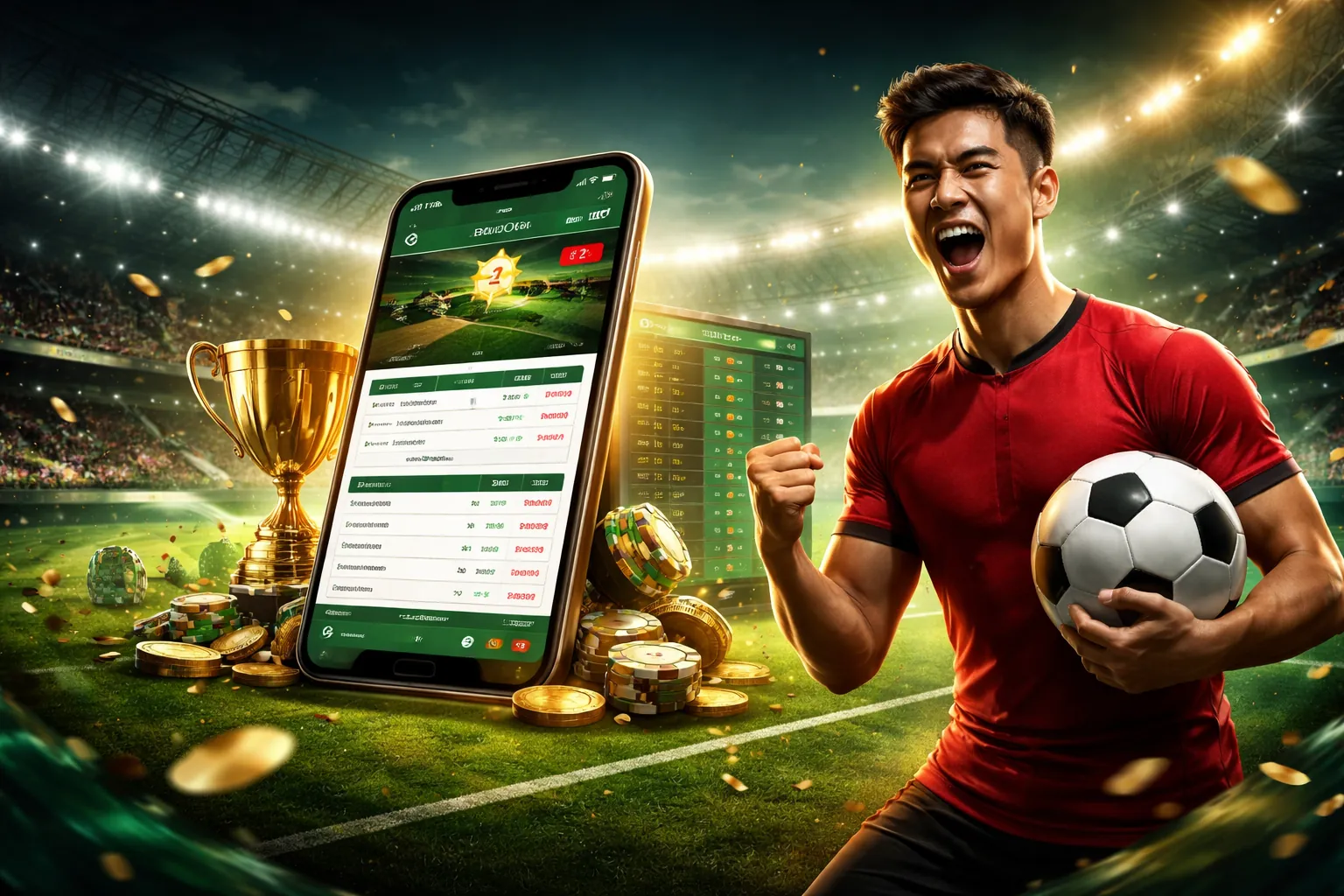 Trận đấu bóng đá sôi động trên sân cỏ, biểu tượng cho cá cược bóng đá tại 32win11 link vào